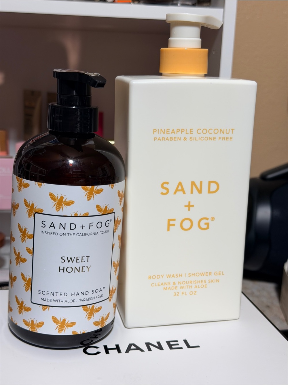 Pineapple Coconut Body Wash and sweet honey hand soap bundle